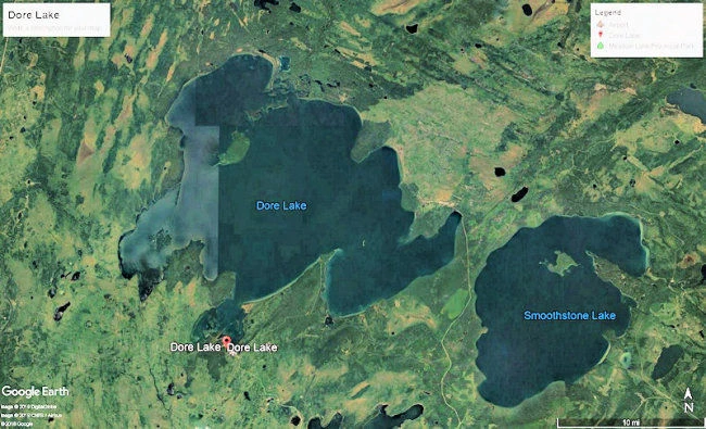 Map of the Dore Lake area.