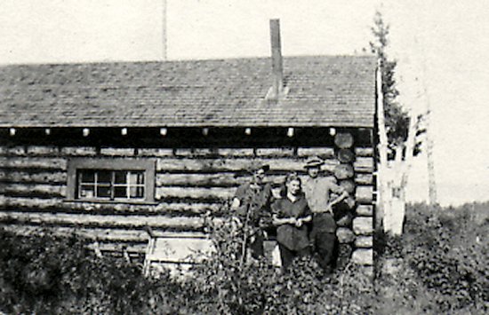 Dore Lake Cabin, which stood on the beach.