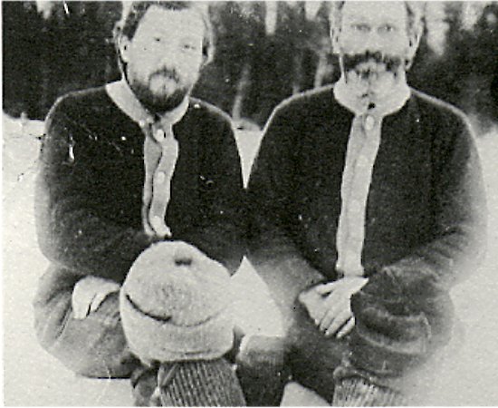George B. Rizer (left) and Dave Overly (right), winter of 1911-12.
