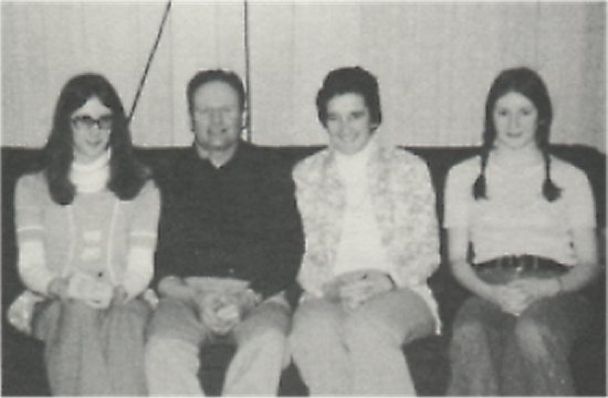 Left to right: Ida May, Ted, Carol, and Shirley Johnson.