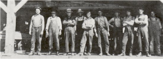 big river consolidated fisheries sawmill workers (1919 - 1924)
</p>
standing in front of the mill, on Dore Lake Island.
