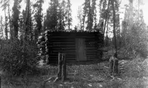 Photograph of trapping cabin