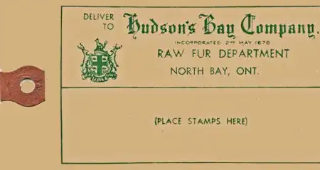 Original H.B.C. Fur Shipping Tag.