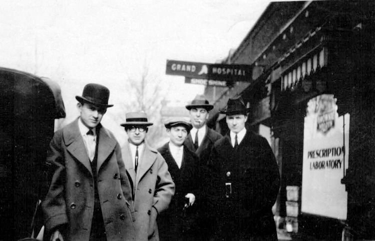 Ira Abbott (far right) and friends in Detroit circa 1920.