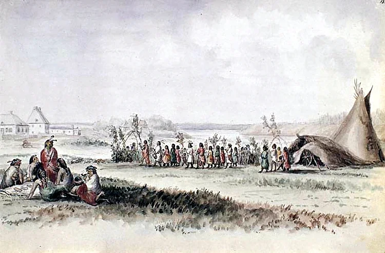 Cree Indians celebrating Dog Feast day.