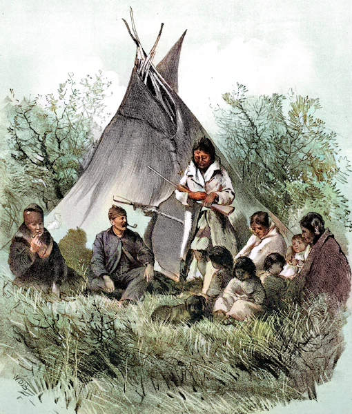 Cree Indian with rifle.