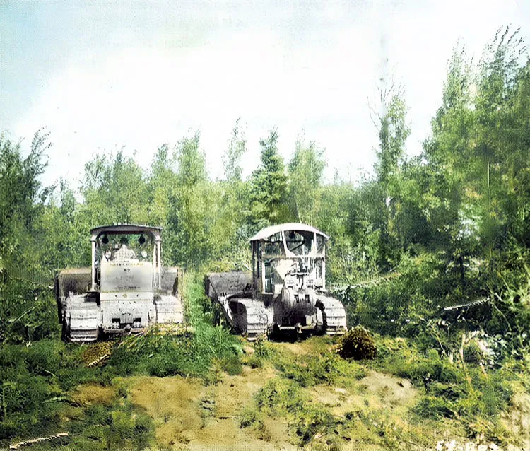 Construction on the Hanson Lake Road, Circa - 1958.