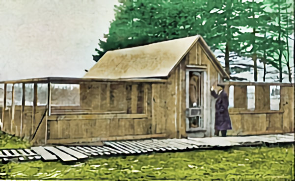 Austin Scales pioneer mink shed in 1911. Courtesy of Fur Farming in Canada.