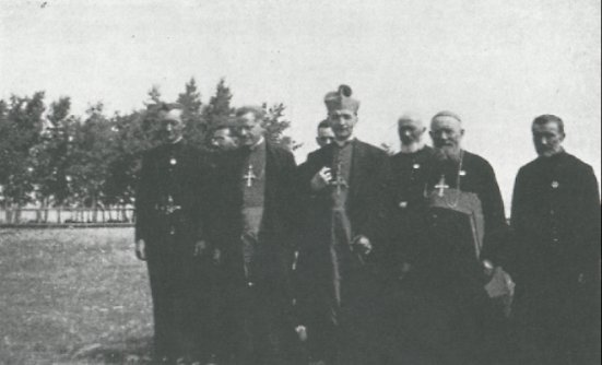 (1939)<br>Left to Right: Joseph Bourbounais, Msg. M. LaJeunesse, Msg. Antonnelli, M. Rosignol, Msg. Brenat, Frere A. Ducloux.