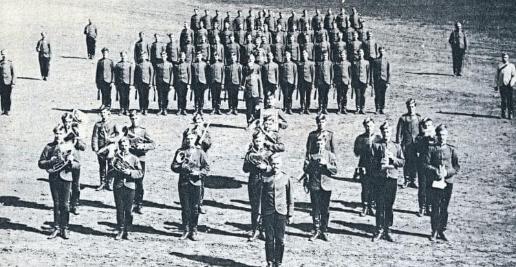 drill order parade, North-West Mounted Police barracks, Regina, 1890.