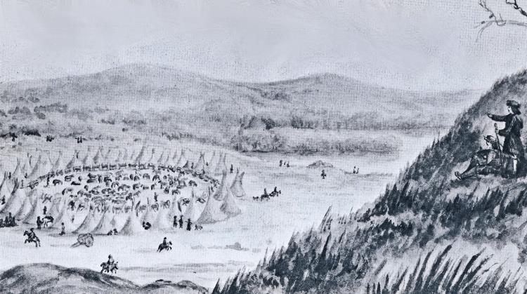 Buffalo Hunter's Camp Drawing.