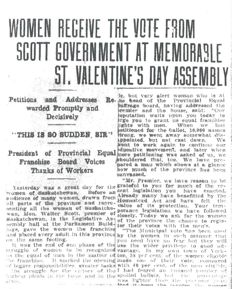 From the Regina Morning Leader, 15 February 1916.