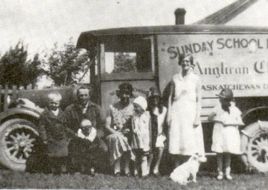 Anglican Sunday School Mission Van and the Vold family.